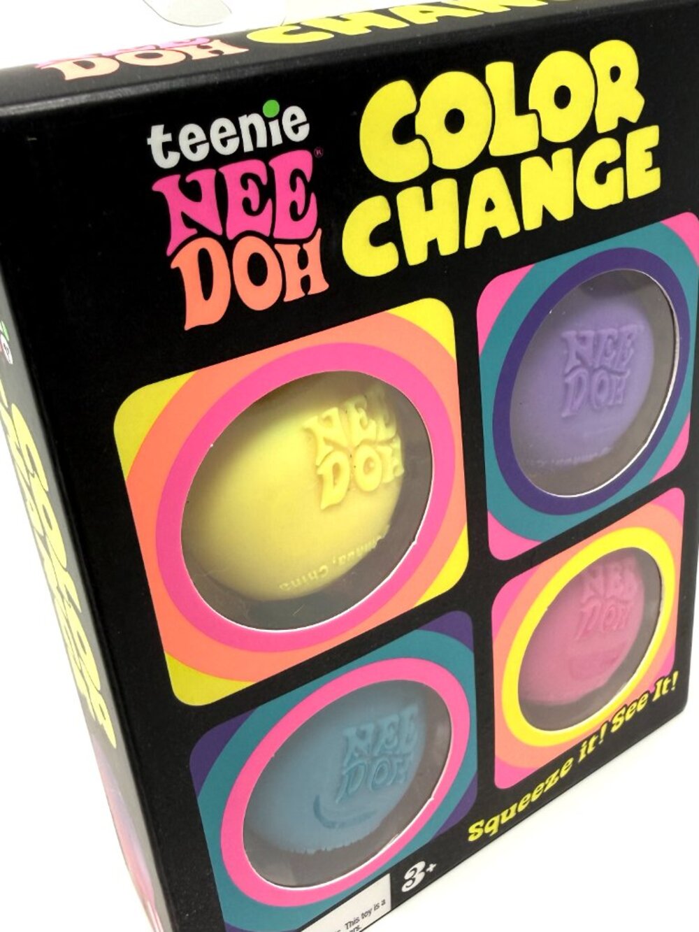 Schylling Teenie Nee Doh Color Change Squeeze Toy 4-Pack Sensory Fidget